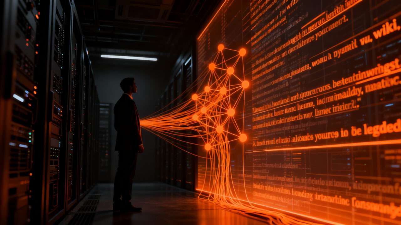 Agentes de IA autónomos operando en una red digital, representando el impacto de los sistemas de OpenAI en plataformas de información.