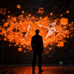 Agentes de IA interactuando en un entorno digital, representando los riesgos de seguridad y gobernanza en modelos de inteligencia artificial.