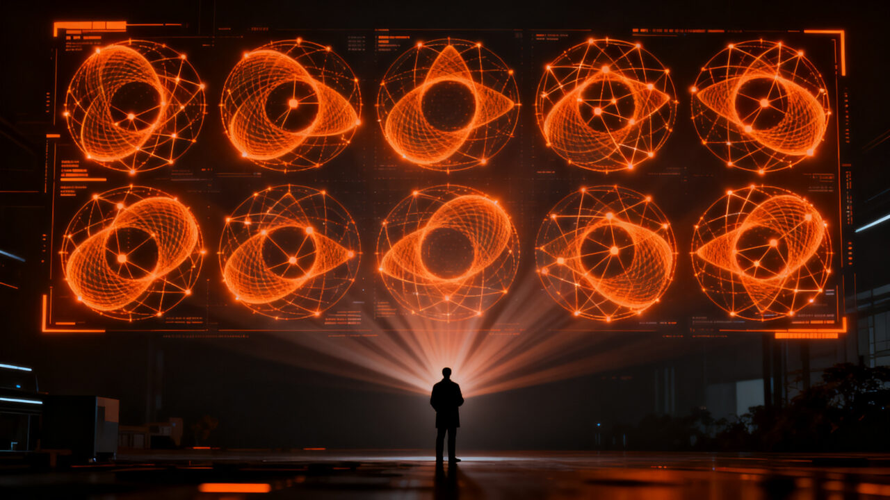 Inteligencia artificial de Anthropic realizando cálculos complejos de física teórica, representando el potencial de la IA en la investigación científica.