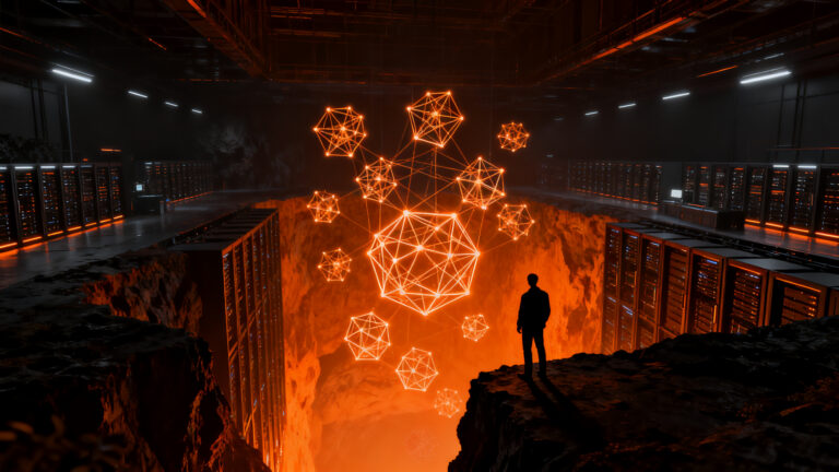 Representación visual del riesgo existencial y la infraestructura masiva detrás de la IPO de Anthropic y sus modelos de IA.