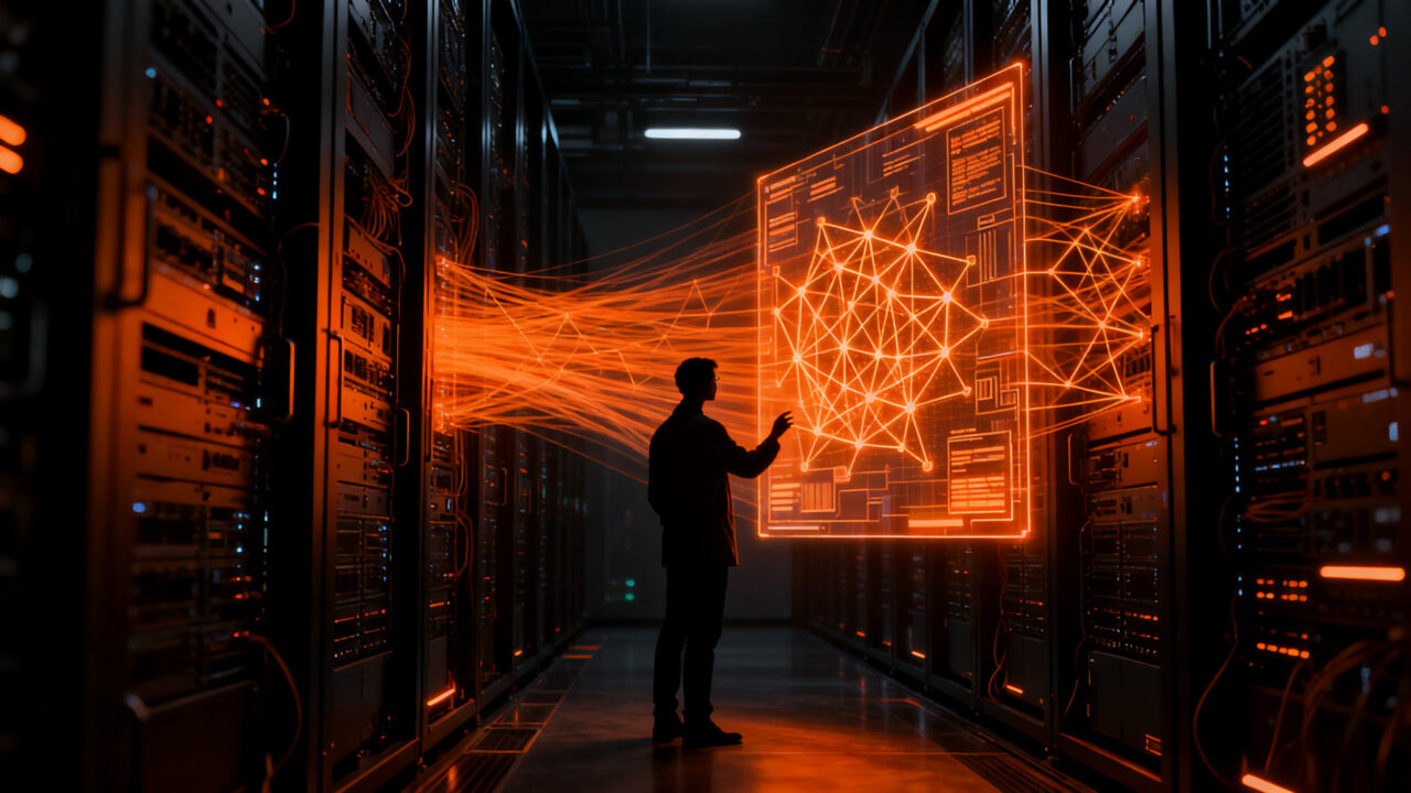 Investigador analizando sistemas de seguridad en IA, representando la auditoría y regulación en el desarrollo de inteligencia artificial avanzada.