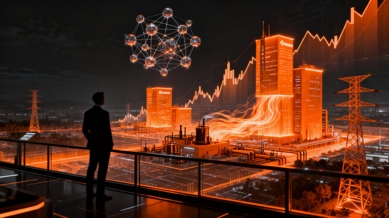 Inversionista analizando tendencias de mercado y sectores clave como IA, banca y energía en un contexto de tipos de interés y petróleo.