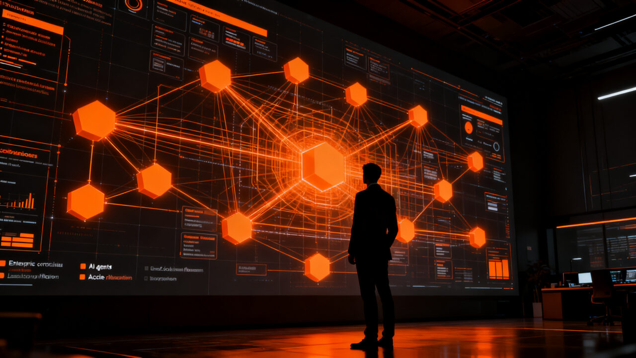 Líder tecnológico analizando flujos de trabajo automatizados y orquestación empresarial según Gartner BOAT 2026.