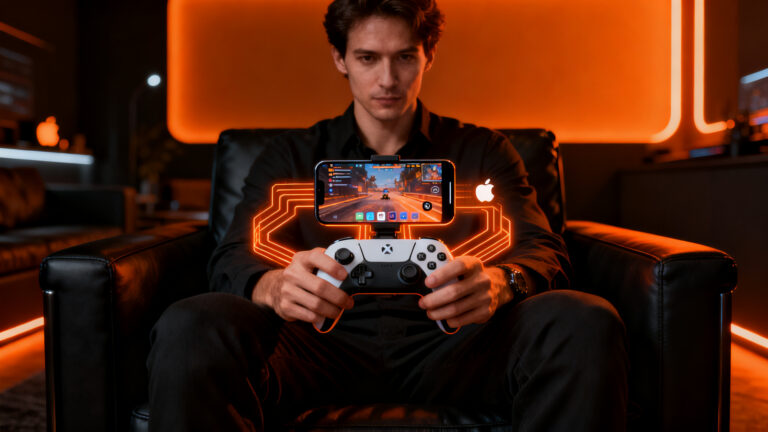 Mando de juego Beats para iPhone, representando la expansión de Apple en el gaming móvil y su ecosistema.