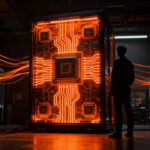 Servidor de IA de Apple con chips M8 Ultra, representando el futuro de la infraestructura tecnológica y el procesamiento de datos.