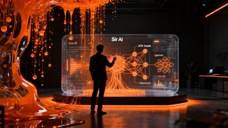 Siri AI con integración de Gemini en iOS 27, representando la nueva era de inteligencia artificial de Apple y modelos AFM 3.