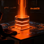 Desarrollador integrando ArcadeDB mediante drivers nativos de Python y TypeScript, optimizando el stack tecnológico con gRPC.