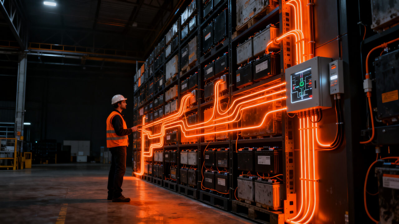 Almacenamiento de energía renovable mediante baterías de segunda vida en Asturias, impulsando la economía circular.