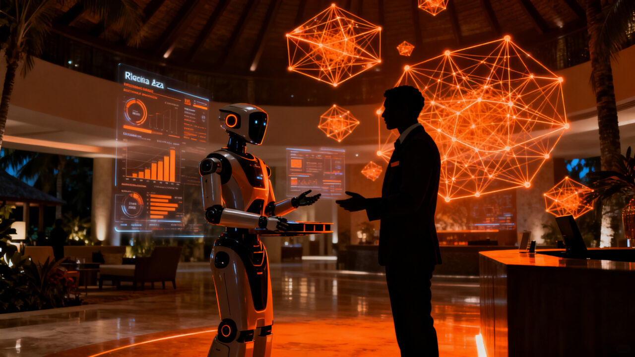 Automatización de hoteles en Cancún con robots e IA ante la reforma de jornada laboral de 40 horas en México.