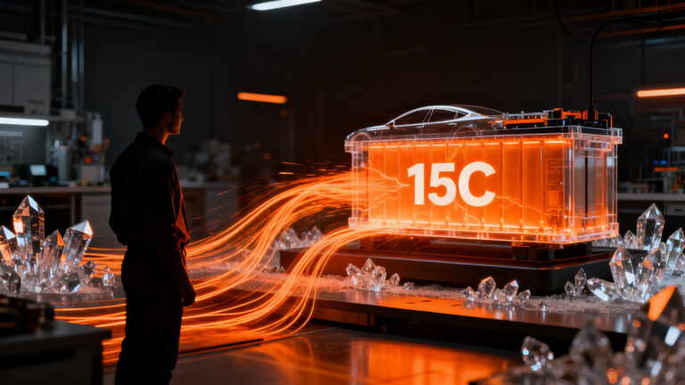 Batería Sunwoda de carga ultrarrápida para vehículos eléctricos, innovación en movilidad sostenible y tecnología LFP.