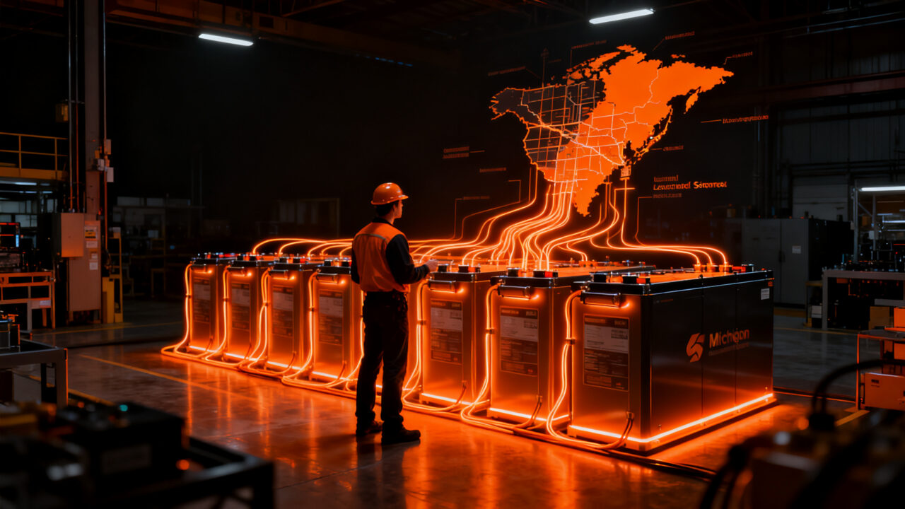 Baterías de sodio para almacenamiento energético, representando la independencia de la cadena de suministro en el sector tecnológico.