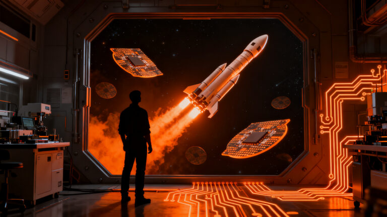 Manufactura espacial de semiconductores en órbita con tecnología de Besxar en un cohete Falcon 9.