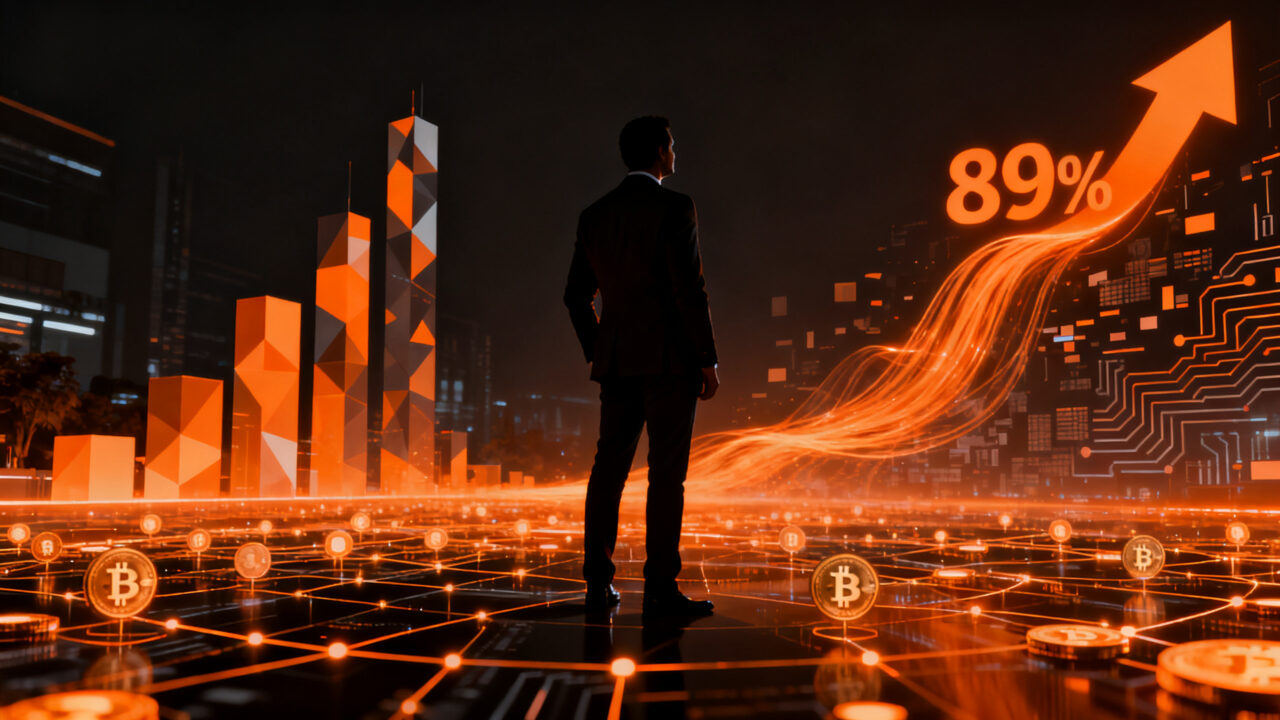 Adopción de stablecoins en Colombia, representando la evolución del mercado cripto frente al Bitcoin y las nuevas tendencias fintech.