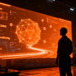 Ingeniero industrial operando software de gestión de fabricación ERP open source en entorno seguro, representando Carbon ERP y cumplimiento CMMC.