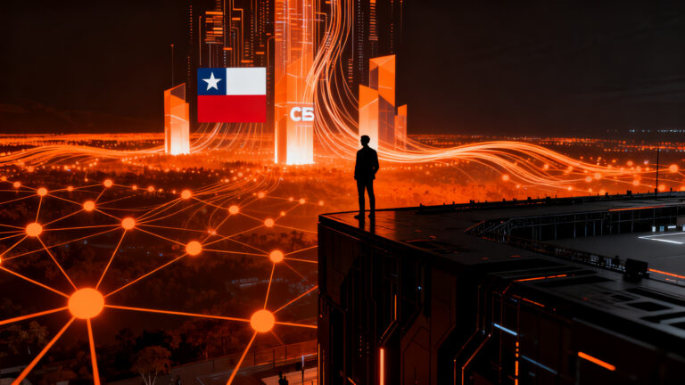 Pabellón chileno en CES 2027, representando la expansión de startups chilenas en el escenario tecnológico global.