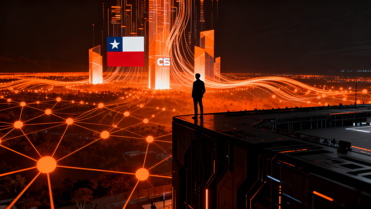 Pabellón chileno en CES 2027, representando la expansión de startups chilenas en el escenario tecnológico global.