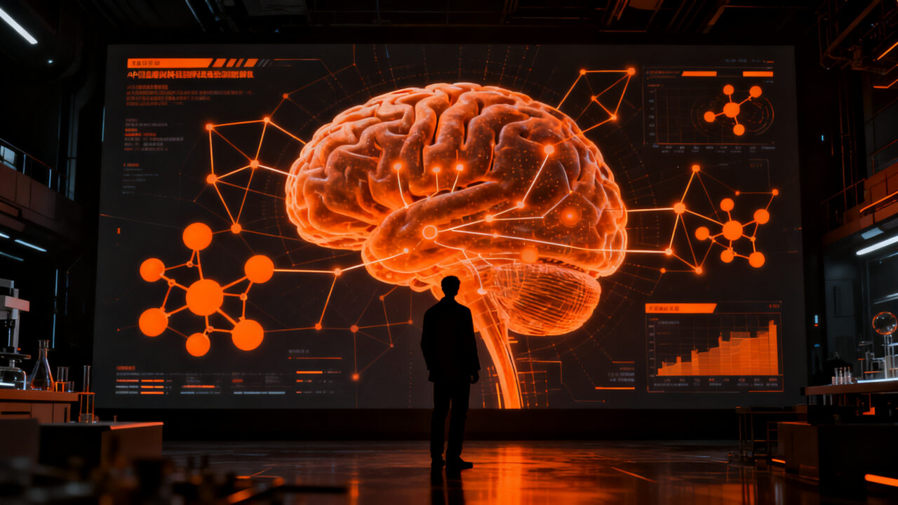 Innovación en salud digital y biotecnología en China, representando el avance en IA aplicada y medicina del futuro.