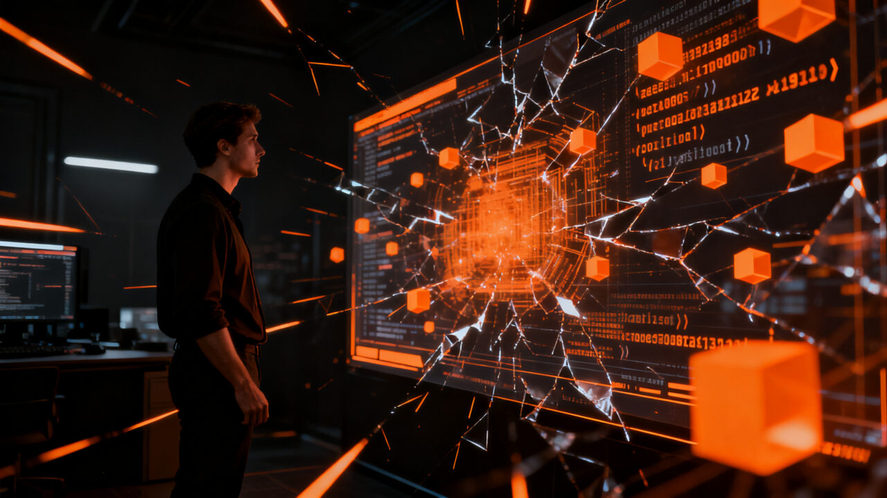 Ciberseguridad en IA: especialista analizando ataques de malware que mutan y amenazas de vibe hacking en la nube.