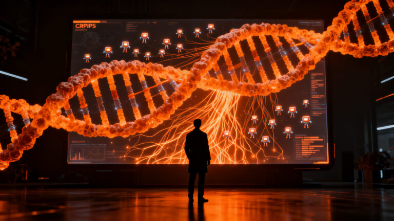 IA Claude acelerando investigación biotecnológica y descubrimientos CRISPR mediante agentes automatizados.