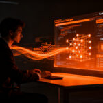 Desarrollador de software utilizando agentes de IA en un entorno de sandbox seguro, representando la integración de Cursor en Cloudflare.