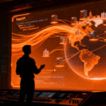 Arquitectura de edge computing con Python, ilustrando la ejecución de código serverless y agentes de IA en la red global de Cloudflare.