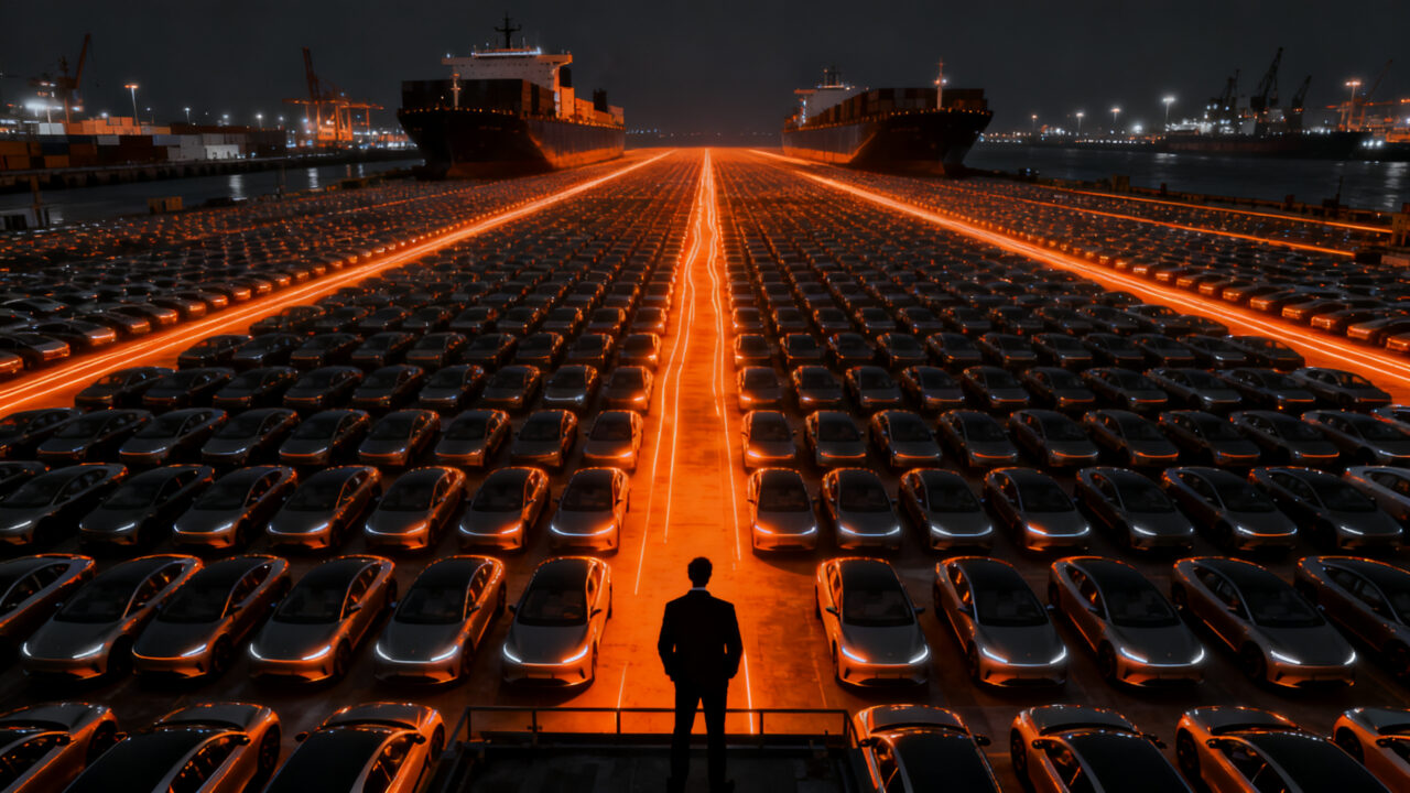 Crisis logística en la exportación automotriz china, barcos saturados y crecimiento de BYD en el mercado global.