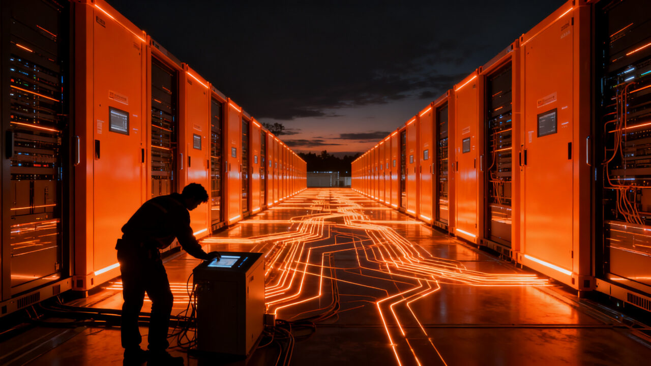 Infraestructura de data center modular de Crusoe impulsando el desarrollo de Inteligencia Artificial a gran escala.