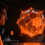 Investigador analizando estructuras de proteínas con IA mediante SynthID Bio, mejorando la bioseguridad en diseño biotecnológico.