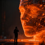 Silueta de un desarrollador frente a una red neuronal compleja representando la opacidad y los retos de transparencia en los nuevos modelos de IA como GPT-6 Astra y Claude Fable 5.1.