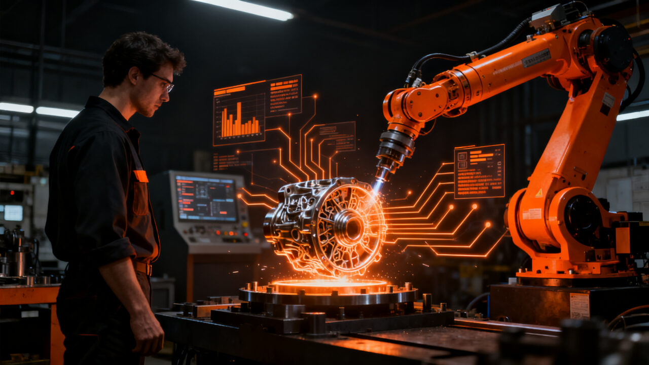 Automatización industrial y digitalización en el sector del metalworking, reflejando las tendencias de la feria AMB 2026.