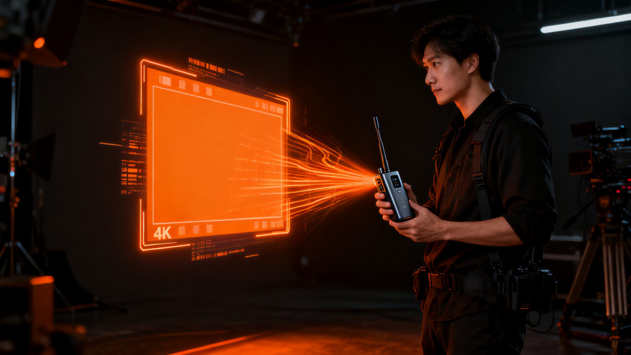 Transmisión de video profesional DJI SDR Transmission II para producción audiovisual de alta calidad en 4K.