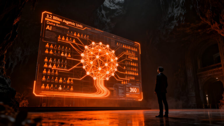 Representación visual de agentes de IA en Dreamforce 2026, destacando el impacto de Agentforce y la evolución de la infraestructura empresarial.