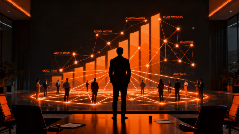 Estrategia de compensación con equity en startups para retención de talento y ventas.