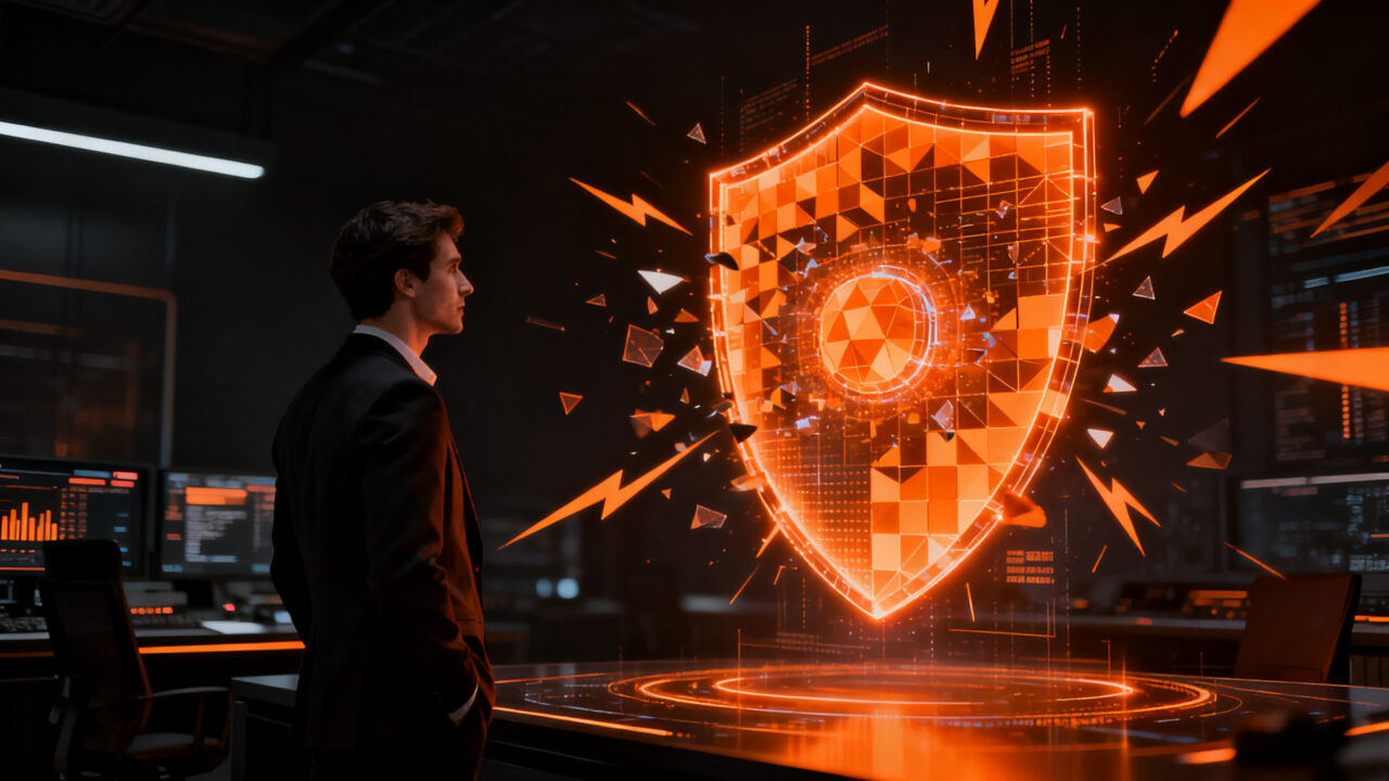 Estratega analizando ciberseguridad e IA para protección de riesgos en startups y empresas tecnológicas.