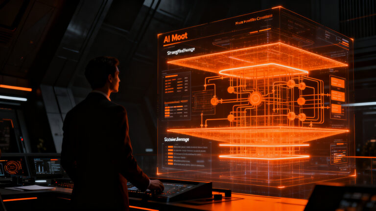 Estrategia de IA empresarial basada en el Microsoft Frontier Playbook, destacando la ventaja competitiva en la orquestación y evaluación de agentes.