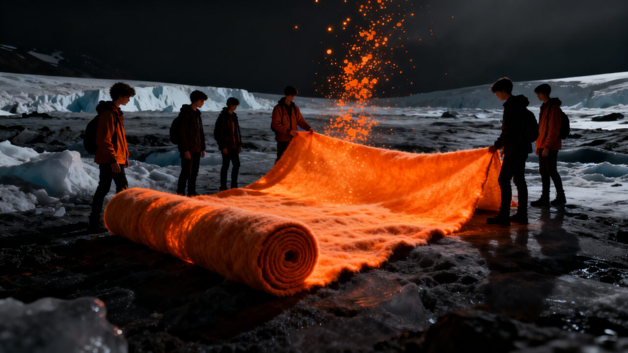 Estudiantes protegen un glaciar con lana de oveja como innovadora solución sostenible contra el deshielo.