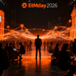 Multitud de emprendedores conectados en el evento EtMday 2026 en Santiago, destacando la colaboración internacional entre Chile y España.