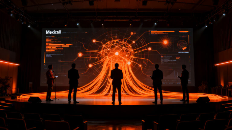 Expertos en IA y negocios en el Foro Eleva 2026 de Coparmex Mexicali, analizando la transformación digital para founders.