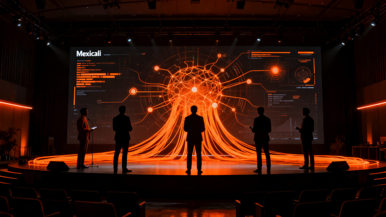 Expertos en IA y negocios en el Foro Eleva 2026 de Coparmex Mexicali, analizando la transformación digital para founders.