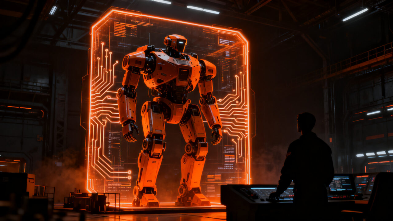 Robot humanoide de combate desarrollado por una startup de defensa con financiamiento del Pentágono.