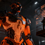 Robot humanoide de defensa y tecnología militar autónoma en una startup de robótica de alto impacto.