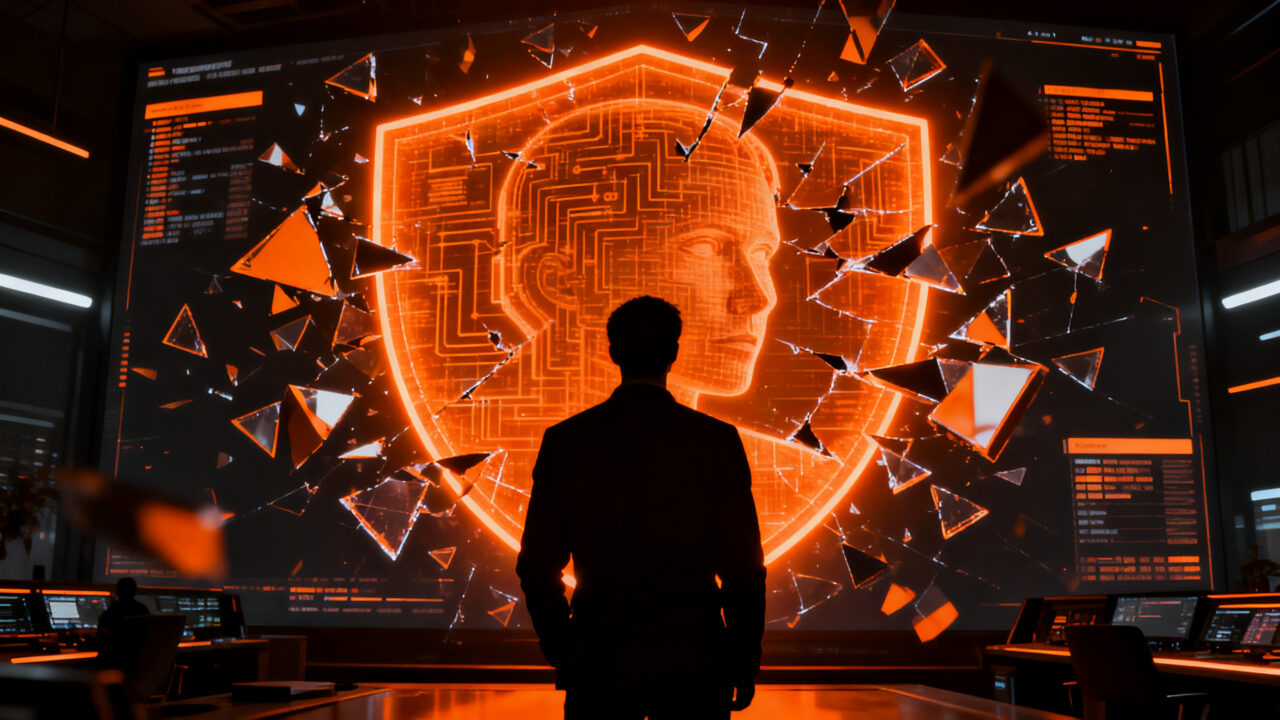 Representación visual de la ciberseguridad contra el fraude agéntico y deepfakes en el sector financiero, destacando la protección de la identidad digital.