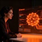 Agente de IA Gemini de Google gestionando llamadas telefónicas en un entorno digital futurista.