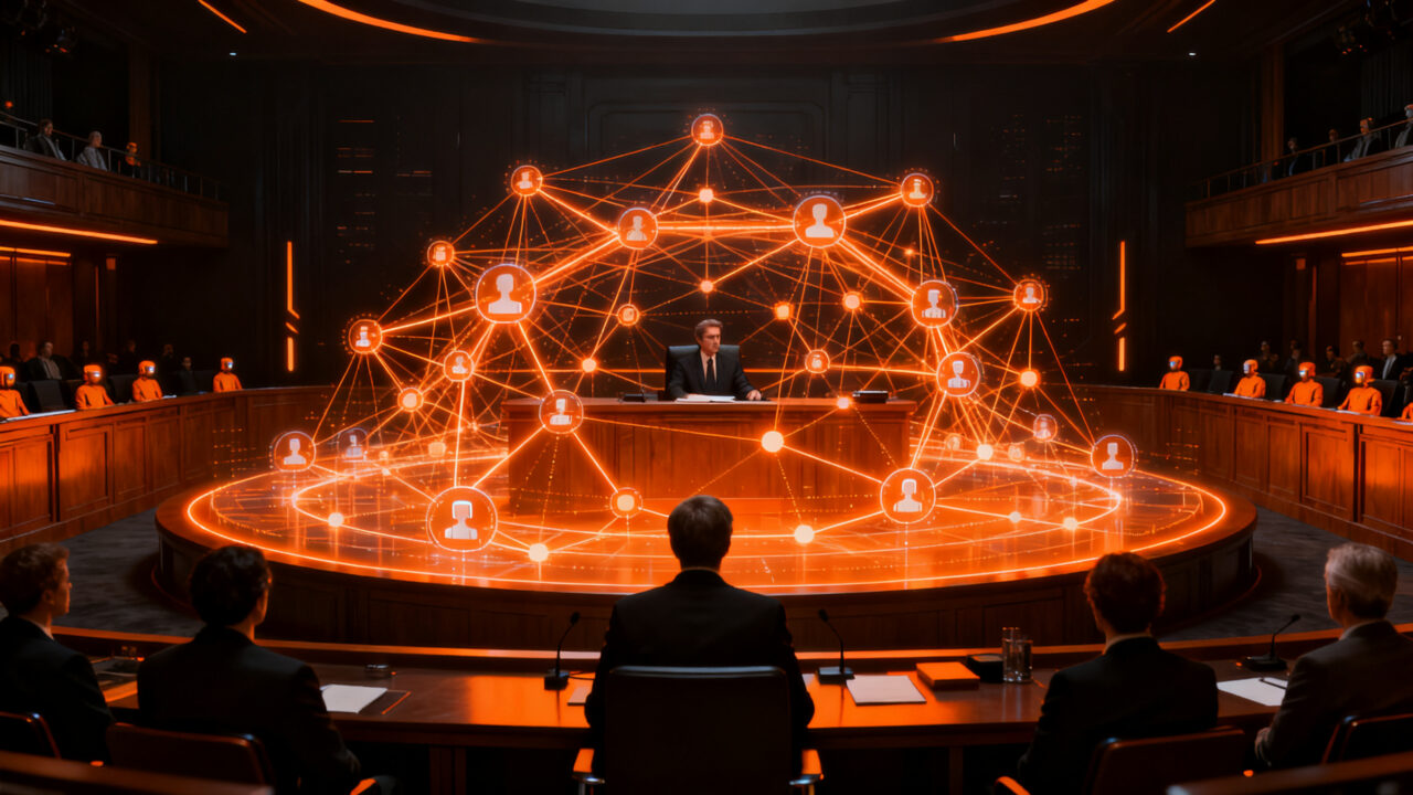 Infraestructura blockchain de GenLayer para el Internet Court, resolviendo disputas entre agentes de inteligencia artificial.