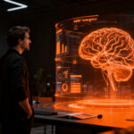 Transformación digital en agencia 360 con inteligencia artificial y neuromarketing, representando la evolución tecnológica de Global Business Concept.