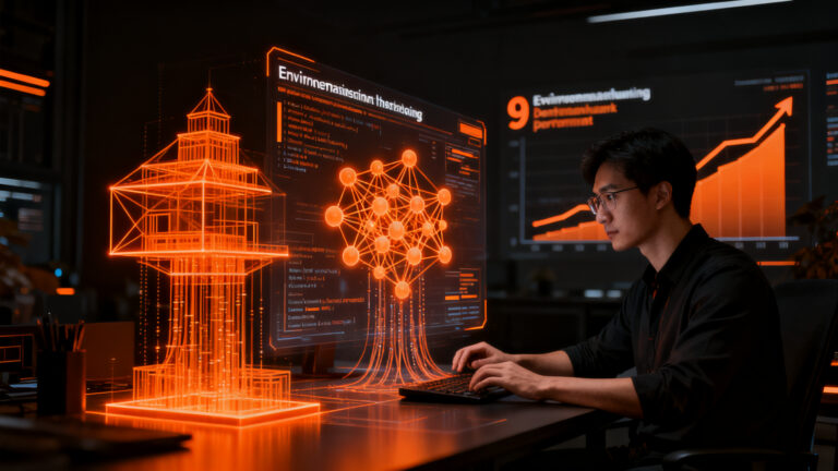 Investigador analizando el framework EnvHarness de Google Research para mejorar el rendimiento de agentes de inteligencia artificial.