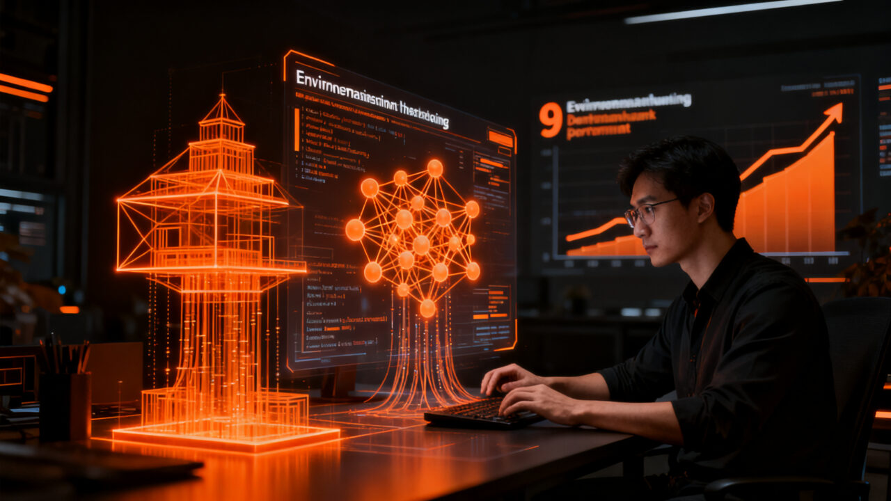 Investigador analizando el framework EnvHarness de Google Research para mejorar el rendimiento de agentes de inteligencia artificial.