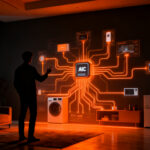 Agente de IA interactuando con dispositivos de smart home mediante protocolo MCP, automatización inteligente del hogar.