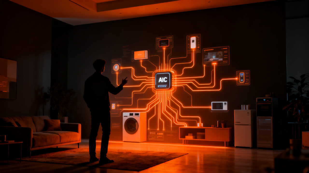 Agente de IA interactuando con dispositivos de smart home mediante protocolo MCP, automatización inteligente del hogar.