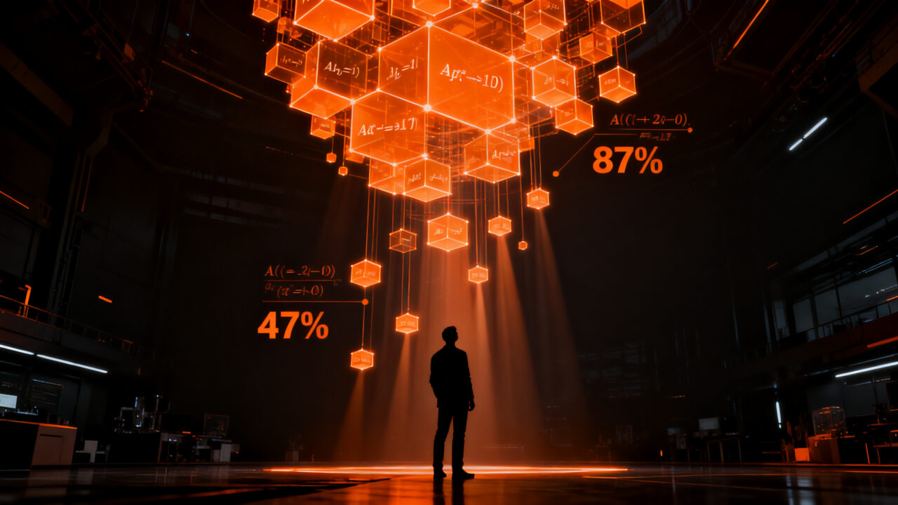 Representación visual del avance en razonamiento científico de la IA GPT-5.6, mostrando una mejora en benchmarks de física para startups.